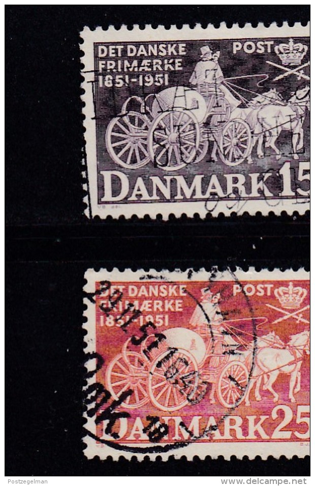 DENMARK, 1951, Used Stamp(s), Postal Coach,  Mi 326-327, #10060, Complete - Used Stamps