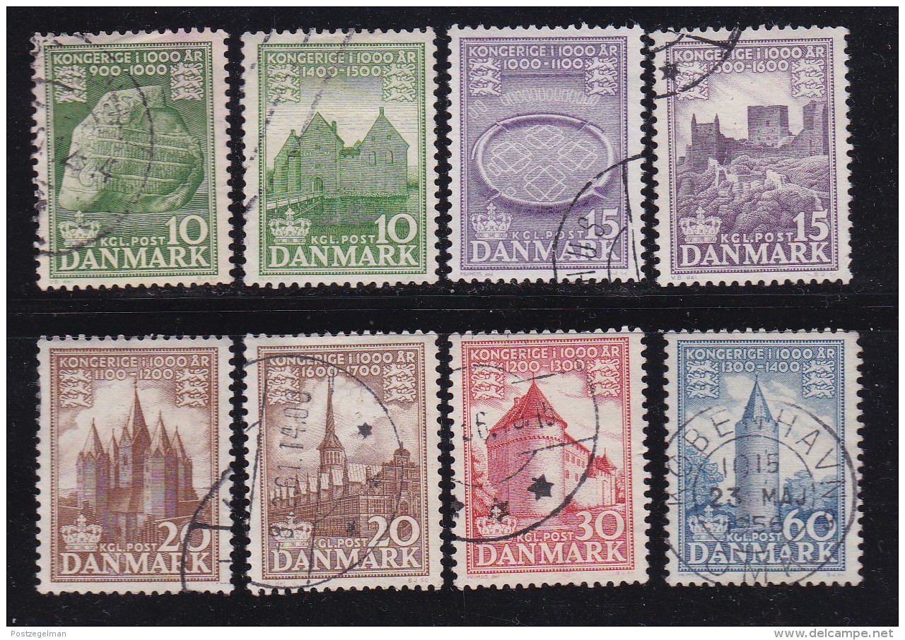 DENMARK, 1953, Used Stamp(s), Churches And Castles,  Mi 341-348, #10064, - Used Stamps