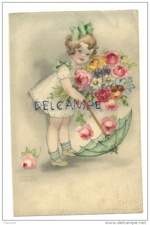 Petite Fille, Ombrelle Et Fleurs, Roses,... - Petersen, Hannes