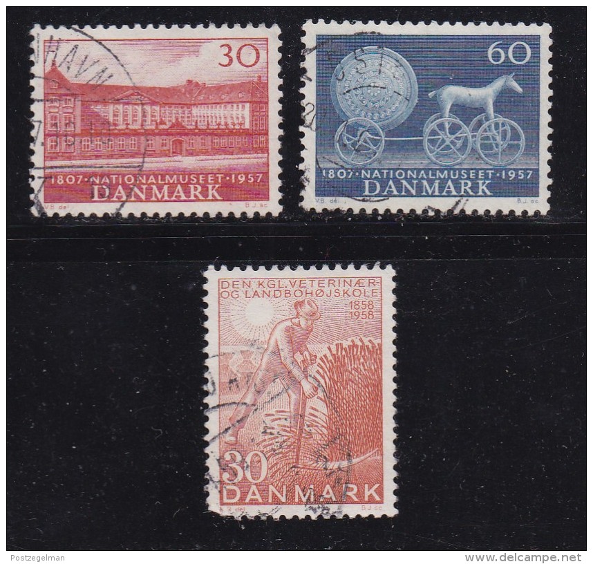 DENMARK, 1957, Used Stamp(s), Various Stamps,  Mi 367-369, #10071,  3 Values - Used Stamps