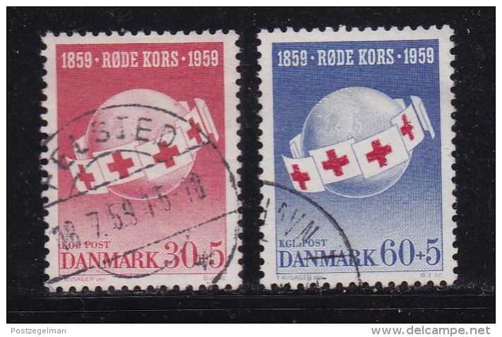 DENMARK, 1959, Used Stamp(s), Red Cross, MI 375-376, #10074, Complete - Gebraucht