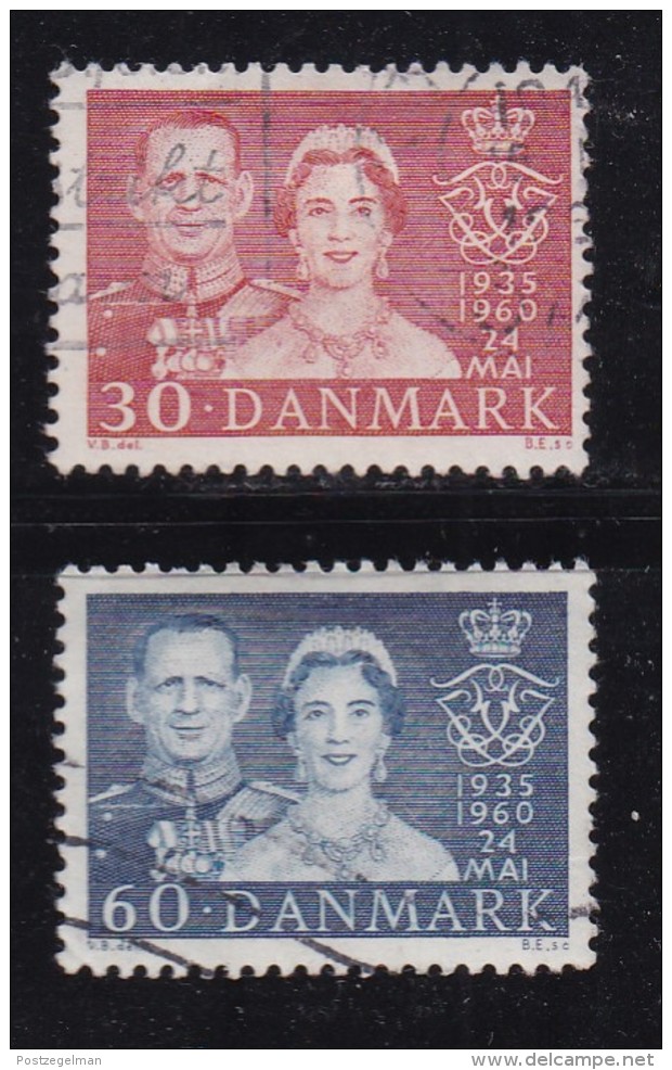 DENMARK, 1960, Used Stamp(s), Wedding Anniversary, MI 381-382, #10076, Complete - Used Stamps