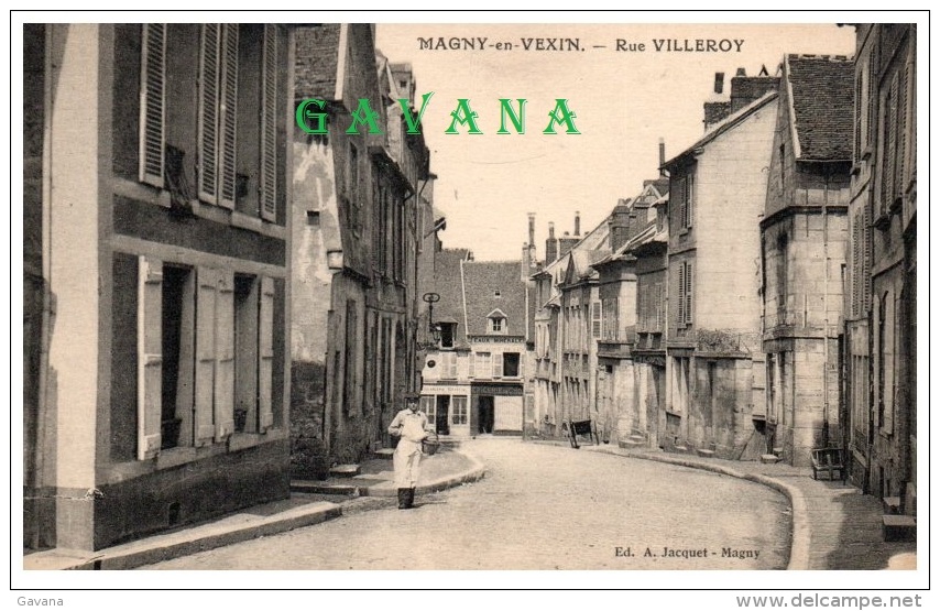 95 MAGNY-en-VEXIN - Rue Villeroy   (Recto/Verso) - Magny En Vexin