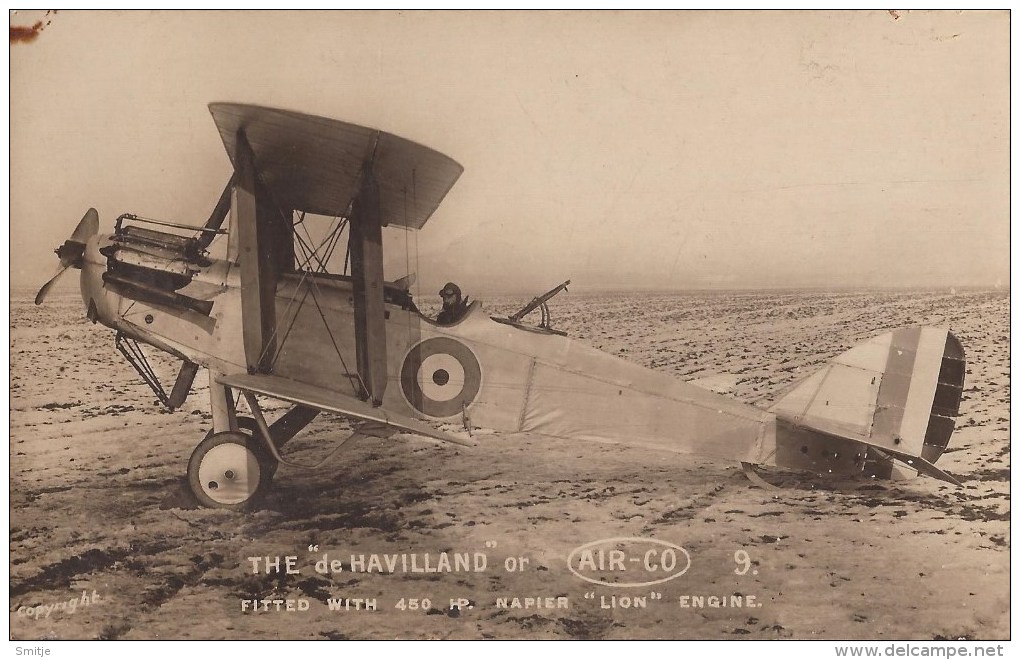 LUCHTVAART AVIATION - THE DE HAVILLAND OR AIR-CO 9 - PHOTO POSTCARD - RPPC - 2 SCANS - Other & Unclassified