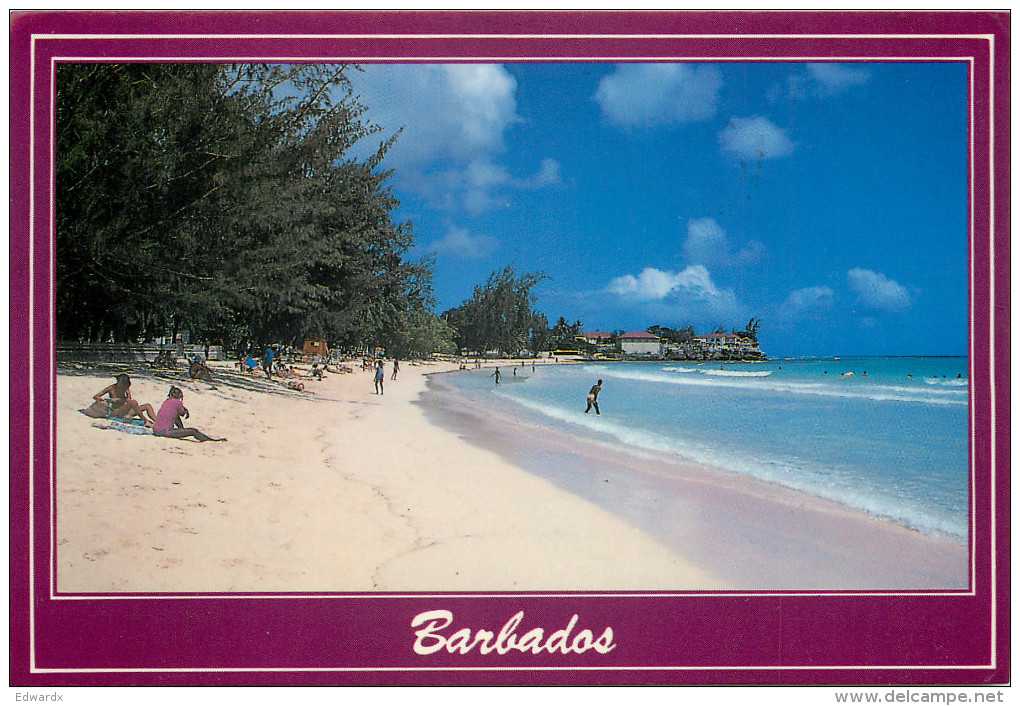 Rockley Beach, Barbados Postcard Posted 1989 Stamp - Barbados