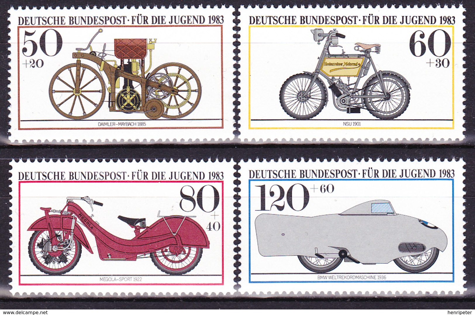 Série De 4 T.-P. Neufs** - Motocyclettes Historiques Des Musées Allemands - N° 1000-1001-1002-1003 (Yvert) - RFA 1983 - Unused Stamps