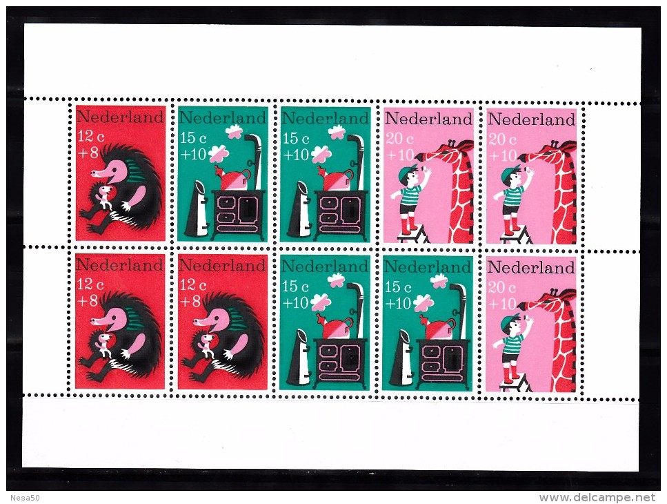 Nederland 1967 Nvph Nr 899 , Mi Nr  Blok 6 ; Kinderzegels, Thema: Kinderversjes - Unused Stamps