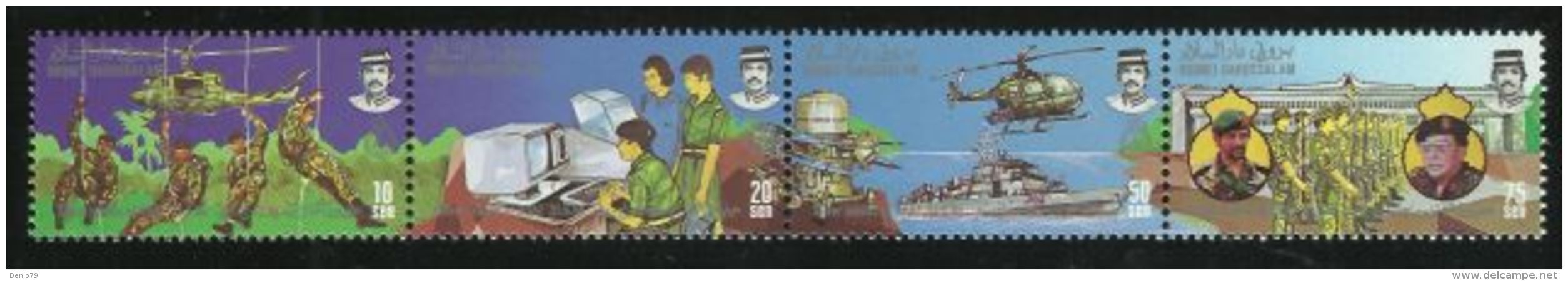 BRUNEI 1986 ARMED FORCES SILVER JUBILEE,AIRCRAFT STRIP MNH - Brunei (1984-...)