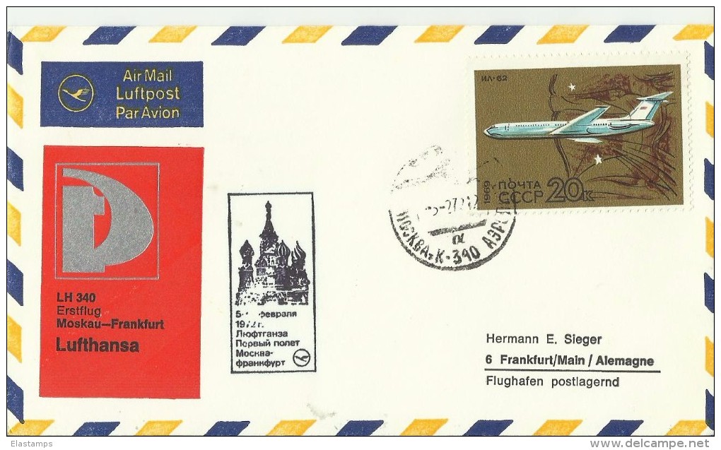'    ERST FLUG  MOSKWA FRANKFURT1972 - Covers & Documents