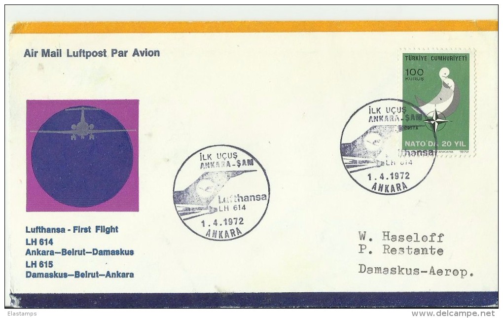 '    ERST FLUG ANKARA- BEJRUT +DAMASKUS - Airmail