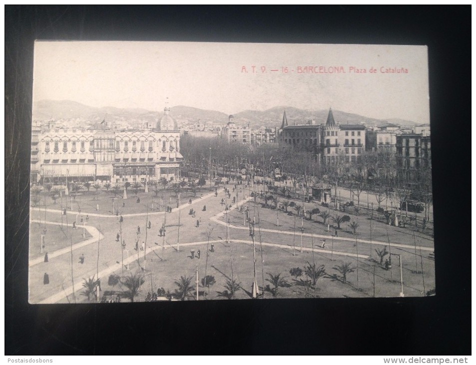 1764) España Spain Barcelona Plaza De Cataluña Ed. Angel Viazo - Barcelona