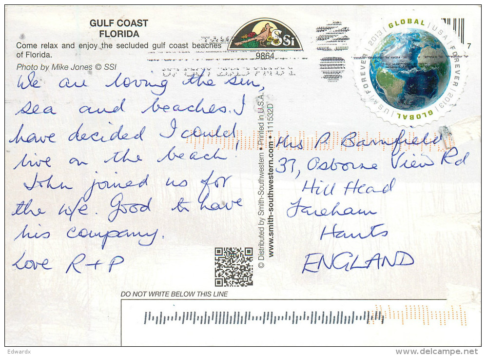 Beach, Florida, United States US Postcard Posted 2013 Stamp - Other & Unclassified