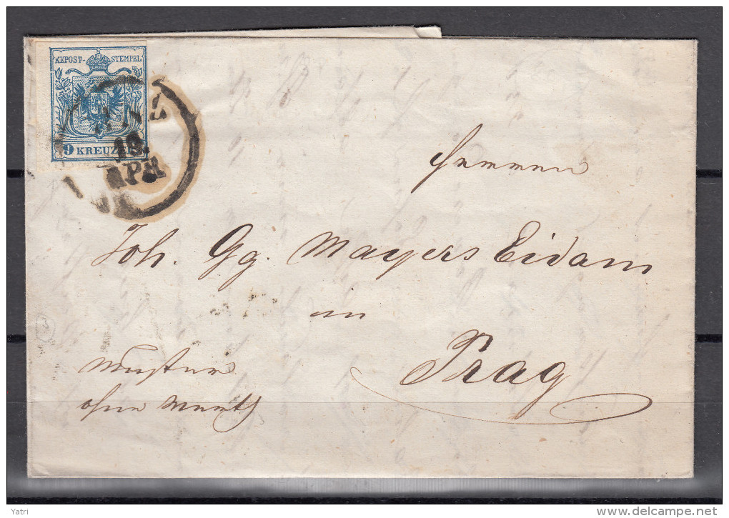 Austria 1855 - Campione Senza Valore (Muster Ohne Wert) Da Wien A Prag - Briefe U. Dokumente