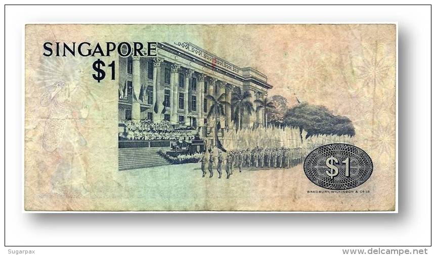 SINGAPORE - 1 Dollar - ND ( 1976 ) - P 9 - Serie D/92 - 2 Scans - Singapore