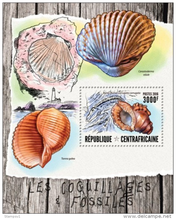 Central African Republic. 2016 Seashells And Fossils. (407b) - Fossilien