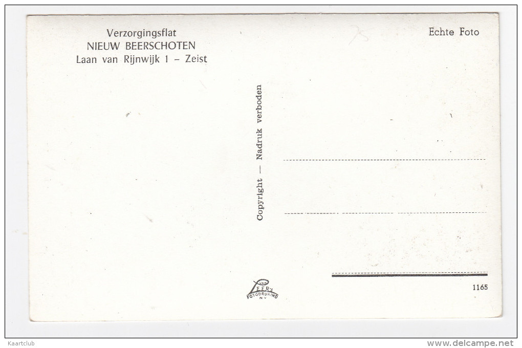 Zeist: Verzorgingsflat 'Nieuw Beerschoten' , Laan Van Rijnwijk 1  - (Utrecht / Nederland) - Zeist