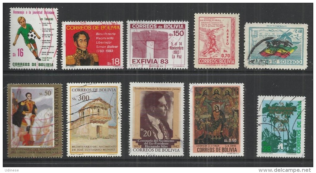 TEN AT A TIME - BOLIVIA - LOT OF 10 DIFFERENT 1 - USED OBLITERE GESTEMPELT USADO - Bolivia