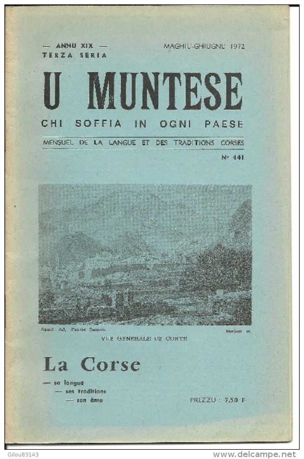 Corse, U Muntese, Mensuel De La Langue Et Des Traditions Corses, 1971 N°138  (bon Etat) - Tourism & Regions