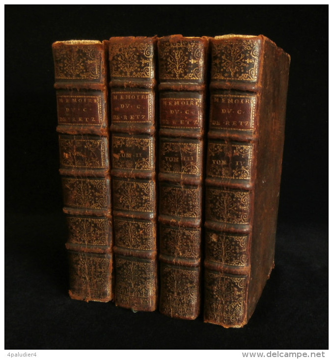 MEMOIRES DE MONSIEUR LE CARDINAL DE RETZ 4 TOMES AMSTERDAM 1717 édition Originale - 1701-1800