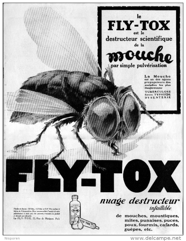 Superbe Publicité Parue Dans L'illustration - Le Fly-tox Est Le Destructeur Scientifique De La Mouche - Ill Erel - Reclame