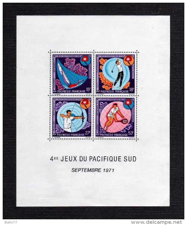 1971 - Oceania - Polinesia Francesa -  Sc. C77a - MNH - PO-118 - Hojas Y Bloques
