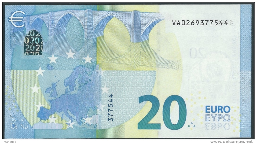 &euro; 20  SPAIN  VA V001 I1  DRAGHI  UNC - 20 Euro