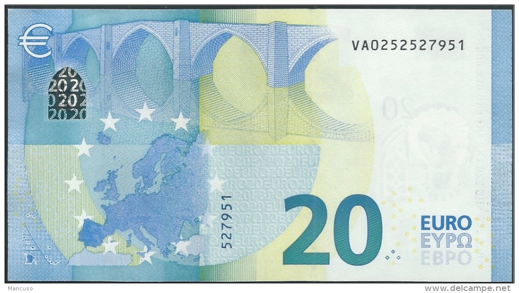 &euro; 20  SPAIN  VA V001 F3  DRAGHI  UNC - 20 Euro