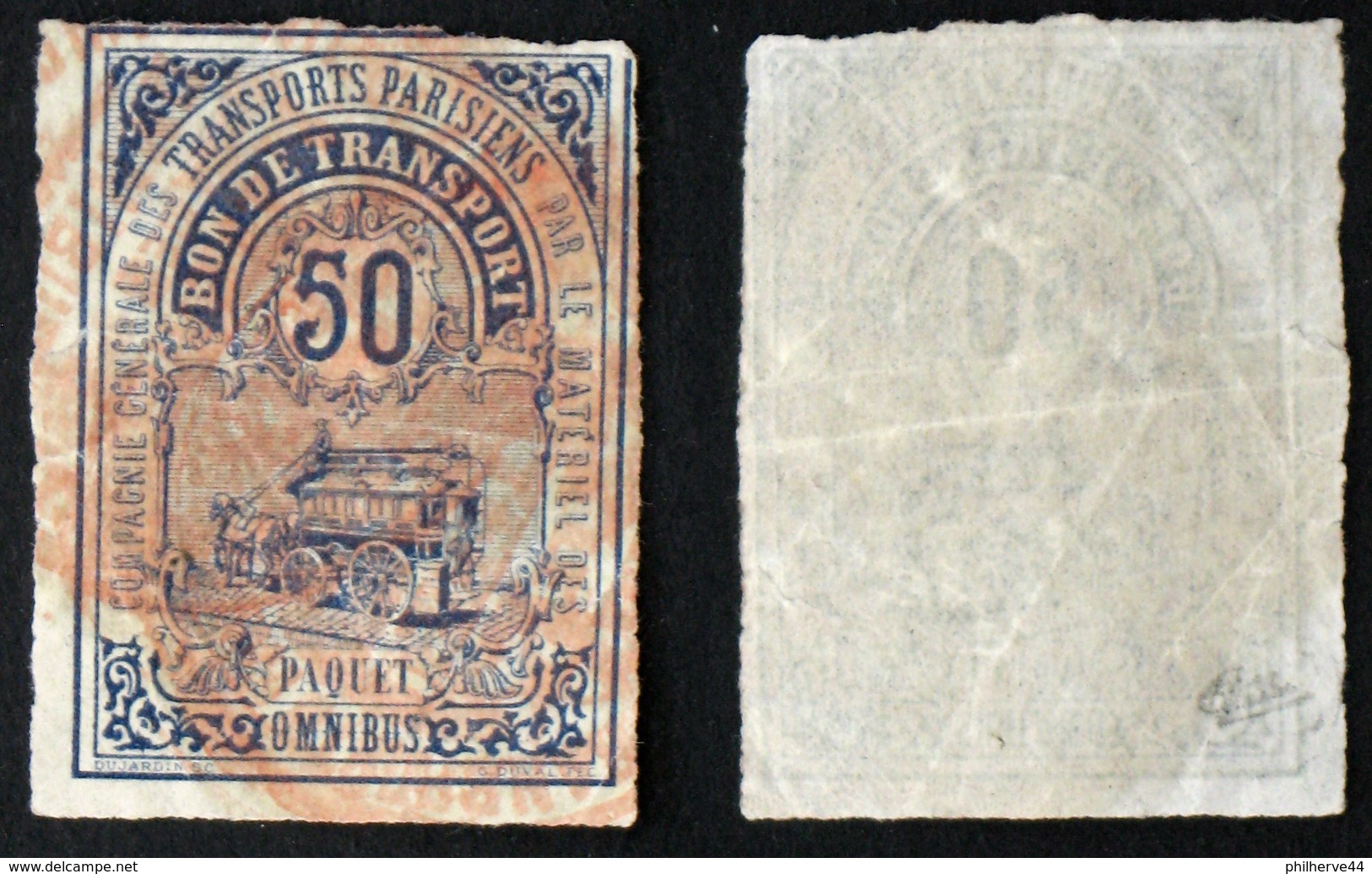 COLIS POSTAUX PARIS OMNIBUS N° 2 Oblit B Cote 300€ Signé Calves - Used