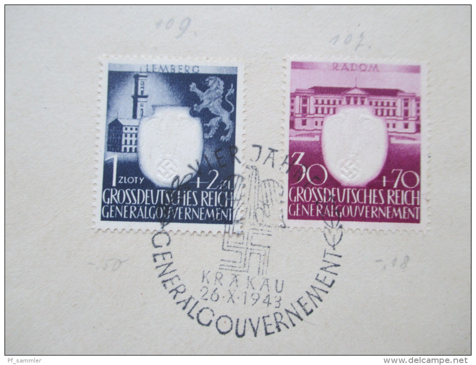 DR / Generalgouvernement 1942 - 44 FDC / Sonderstempel / Belege 22 Stück! Auch ein R-Brief! Toller Posten!!