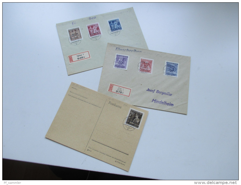 Böhmen Und Mähren 1943 / 44 FDC / R-Brief 3 Stück!! Iglau 1. Sauber Gestempelt! - Cartas & Documentos