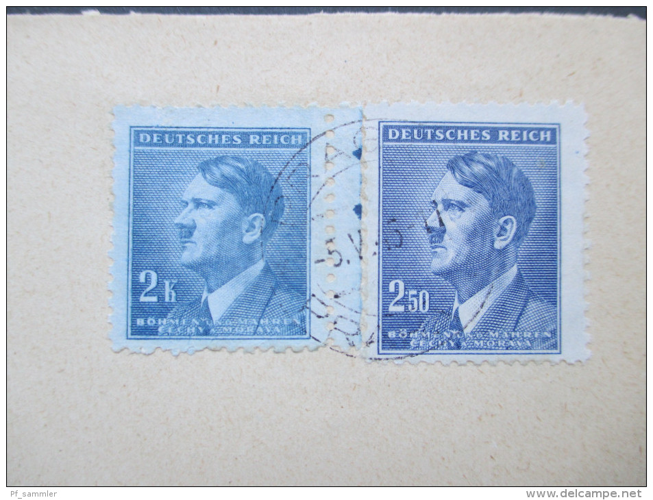 Böhmen Und Mähren MiF Nr. 99 / 101 Stempel Vom 5.5.1945 Nach Kriegsende!! Toller Und Seltener Beleg! Guter Zustand!! - Storia Postale