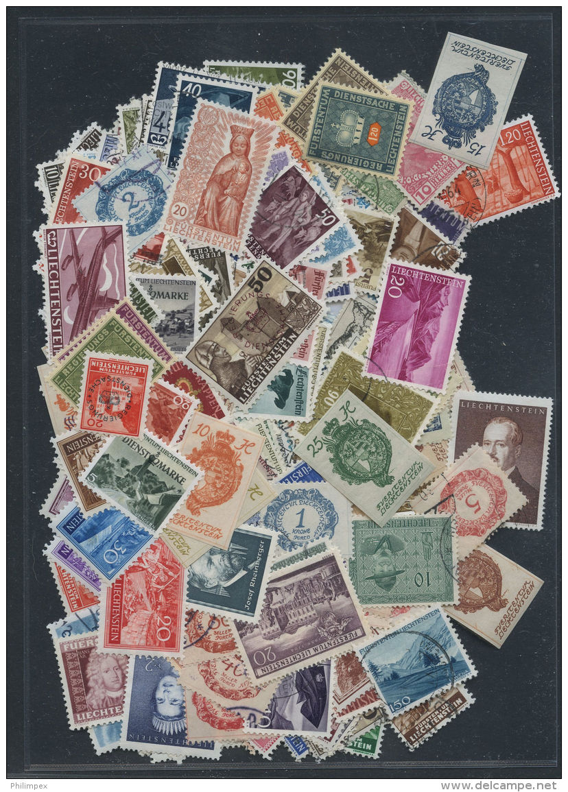 LIECHTENSTEIN, COLLECTION 250 DIFFERENT STAMPS FROM 1912 UNTIL 1960 - Verzamelingen