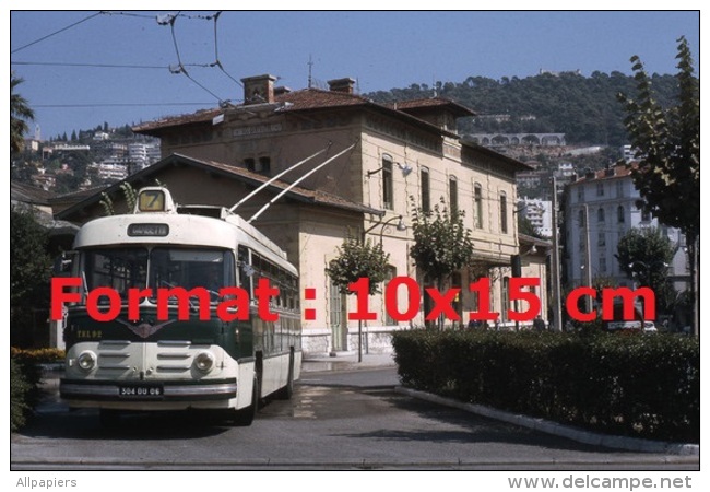 Photographie D´un Ancien Bus Trolley Berliet-Vetra Ligne 7 à Nice - Autres & Non Classés