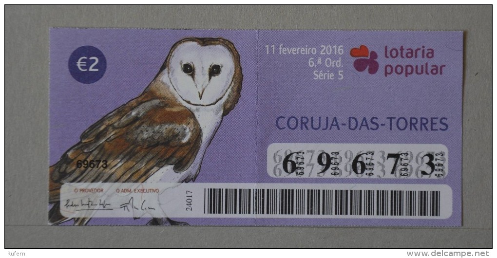 PORTUGAL   2016 - LOTARIA POPULAR -  6ª   - 2 SCANS - (Nº16174) - Lottery Tickets