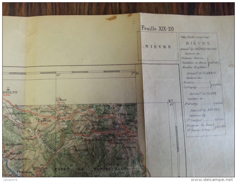 Ministère De L'Intérieur - Carte Géographique De Saint Saulge (58) En 1885 - 1/100.000e - Librairie Hachette And Co - Geographische Kaarten