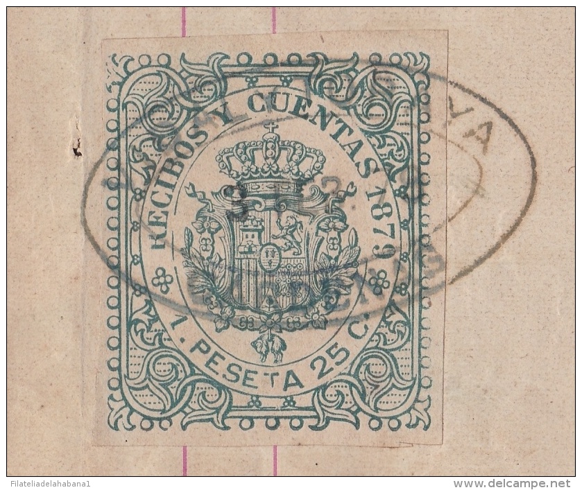 E4289 CUBA SPAIN ESPAÑA 1879. SUGAR MILLS INGENIO AFAN. RECIBOS Y CUENTAS REVENUE STAMP. - Historical Documents