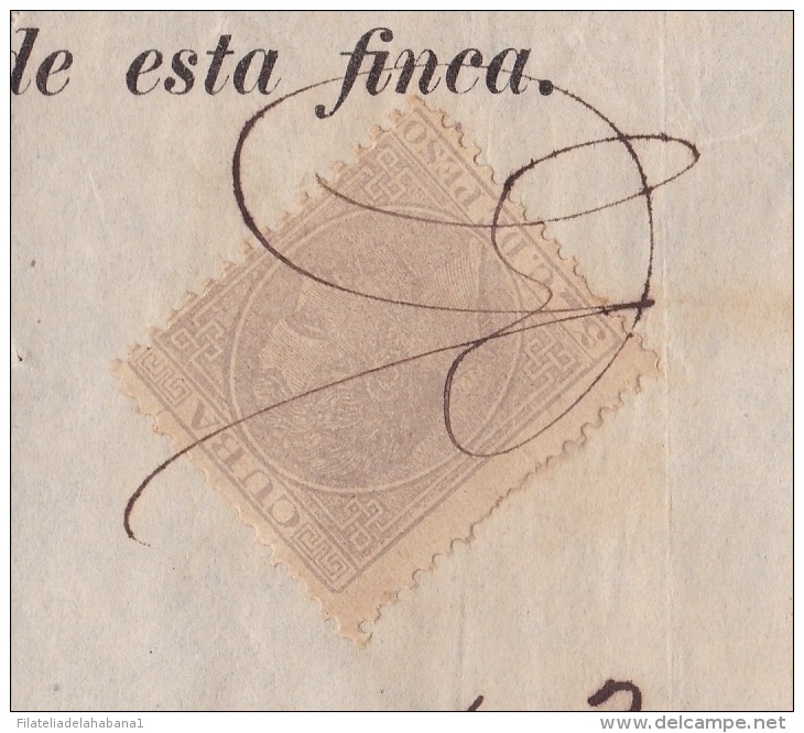 E4290 CUBA SPAIN ESPAÑA 1889. TOKEN JORNALES. SUGAR MILLS INGENIO IFORTUNA. POSTAGE STAMP WITH REVENUE USE - Historical Documents