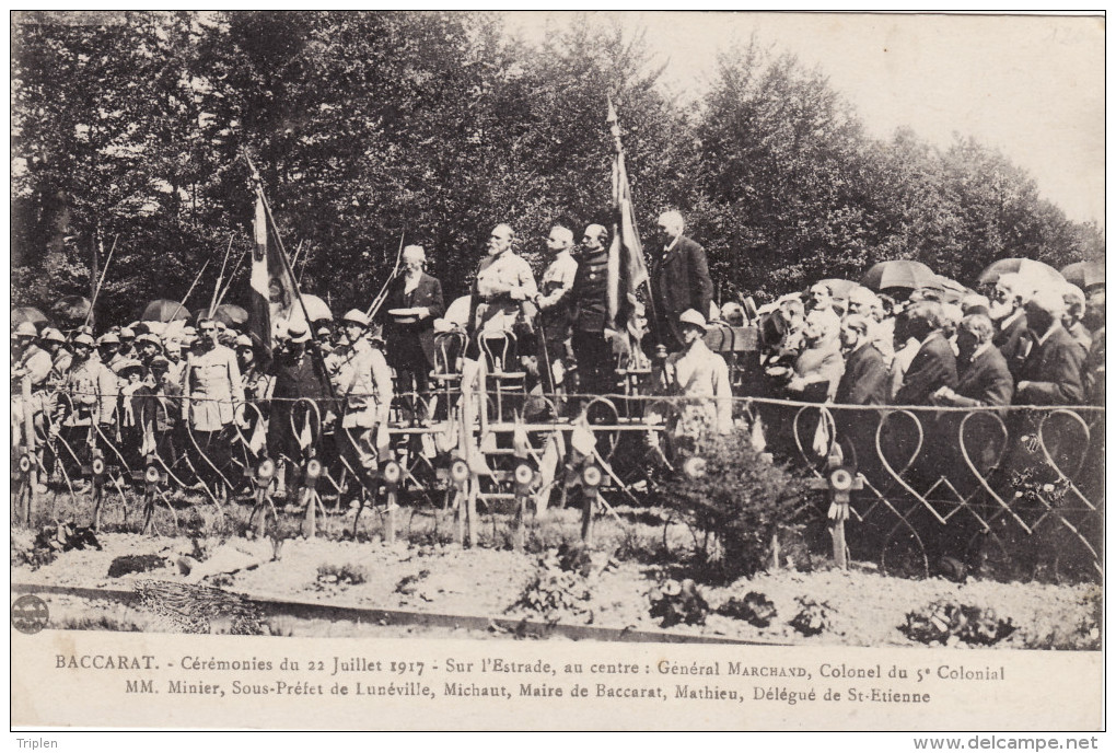 Baccarat - Cérémonies Du 22 Juillet 1917 - Général Marchand - Baccarat