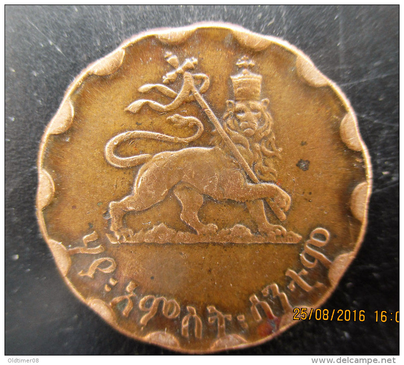 ÉTHIOPIE 25 Cents Haile Selassie, Lion éthiopien 1944, TTB - Etiopia