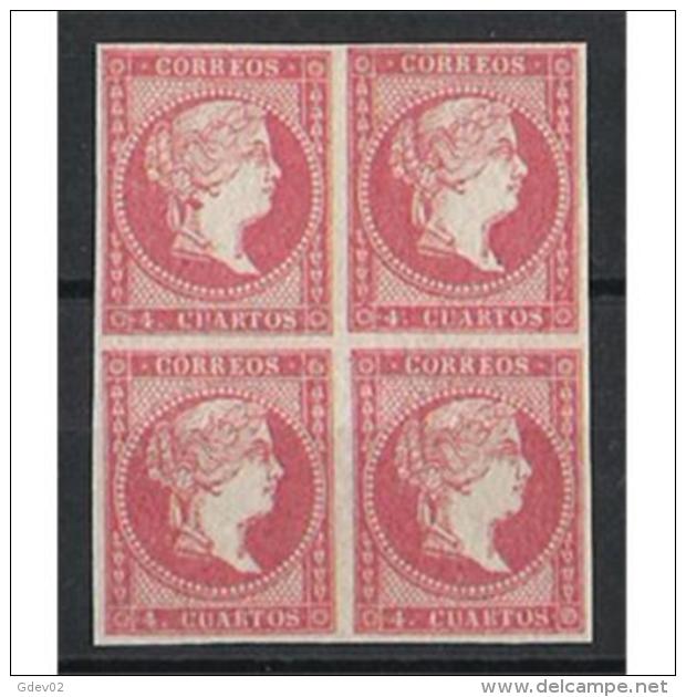 ES044STV-LFT***044B4.España.Spain. Espagne.Reina ISABEL Ll .1856.(Ed 44**)  Sin  Charnela - Unused Stamps