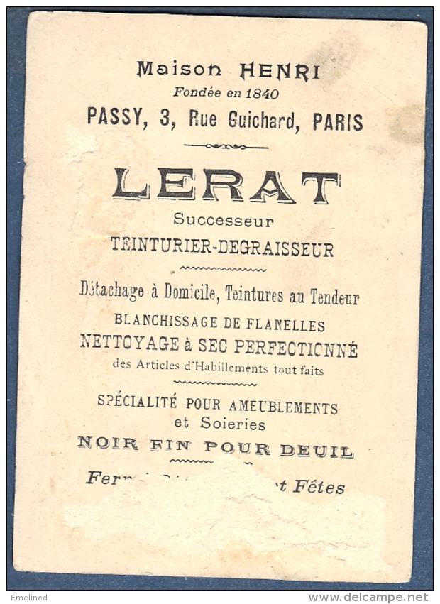 Chromo Maison Henri Lerat Passy Paris Teinturier Litho Gibert Clarey Enfants Plage Chateau De Sable Mer - Autres & Non Classés