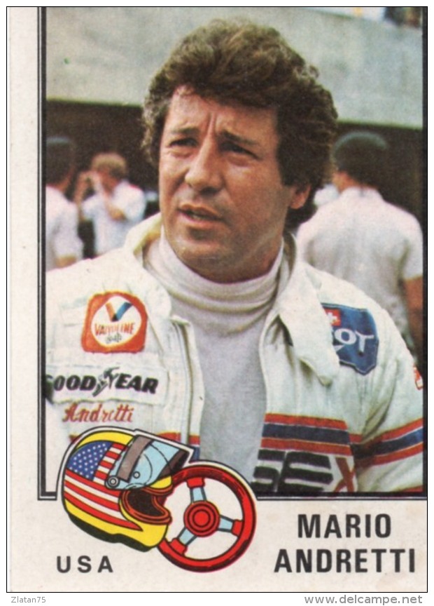 CARTE PANINI AUTOCOLLANTE    **   F1 GRAND PRIX    **  MARIO ANDRETTI - Edizione Italiana