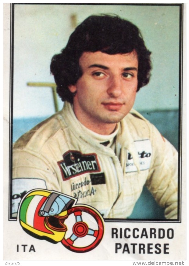 CARTE PANINI AUTOCOLLANTE    **   F1 GRAND PRIX    **  RICCARDO PATRESE - Edizione Italiana