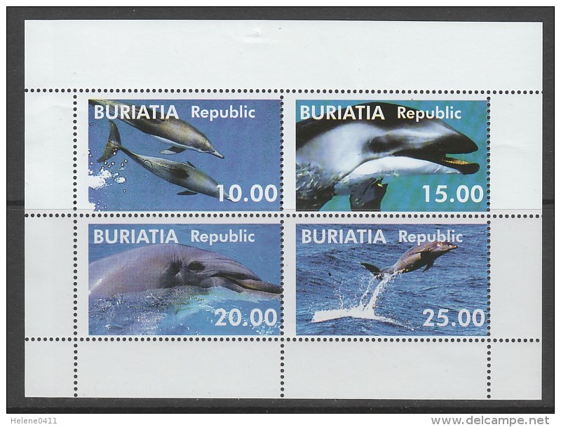 FEUILLET NEUF DE BOURIATIE - DAUPHINS - EMISSION LOCALE - Dolphins