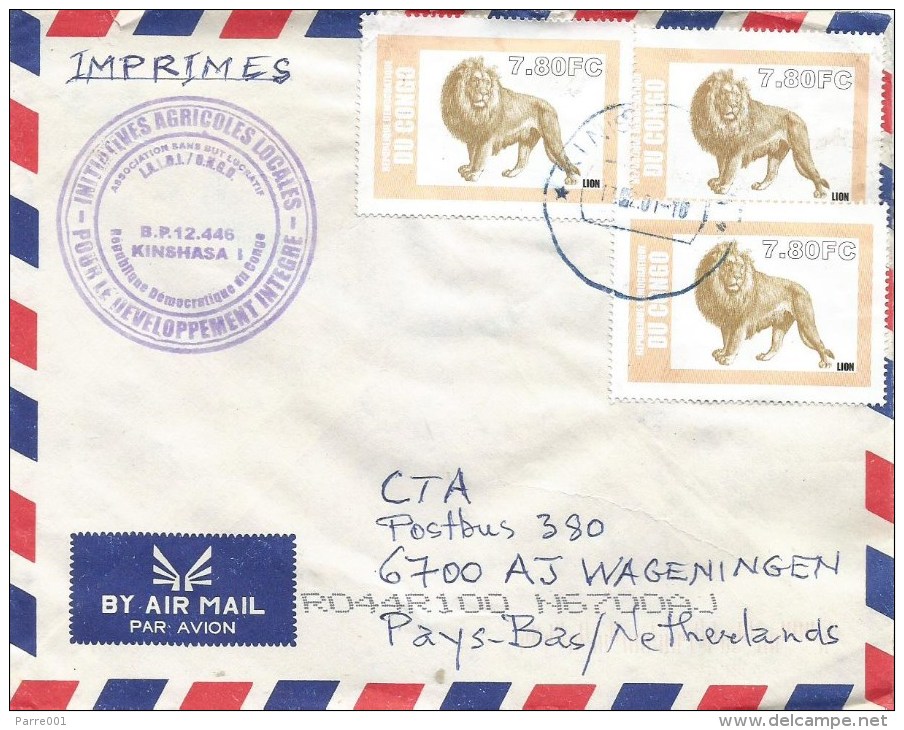 DRC Congo 2001 Kinshasa Lion Big Cat Cover - Cartas & Documentos