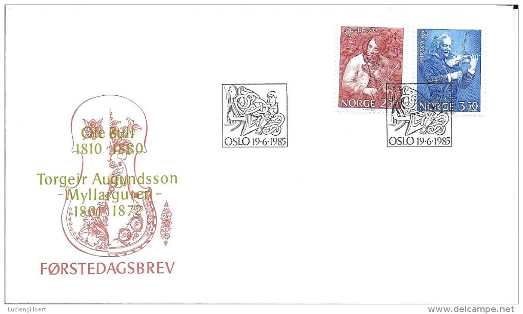 N°  585 / 586       EUROPA  NORVEGE    -  1985  -  FDC  MUSIQUE - FDC