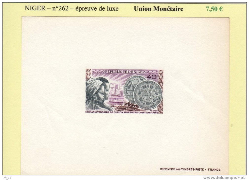 Niger - N°262 - Union Monetaire - Epreuve De Luxe - Niger (1960-...)