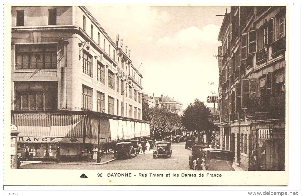 BAYONNE - Rue Thiers Et Les Dames De France - Cap 96 - Non Circulée - Tbe - Bayonne