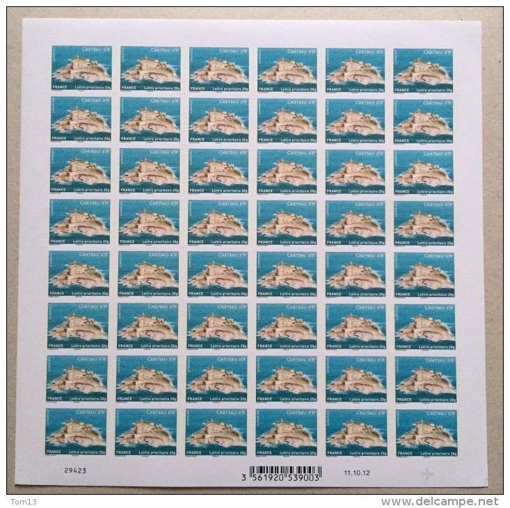 France, 2012, Feuille Autoadhésif N°722A Château D'if , NEUF **  48 TVP 20gr - Unused Stamps