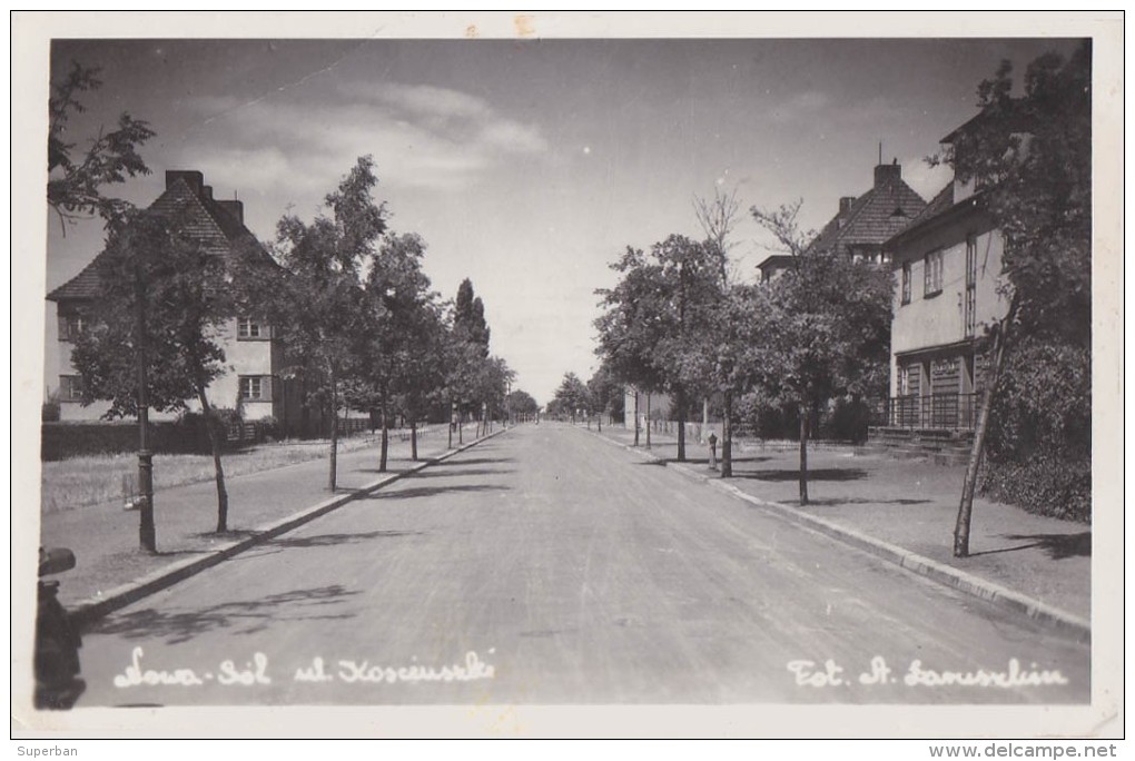 NOWA SOL / NEUSALZ : UL. KOSCIUSZKO - CARTE VRAIE PHOTO / REAL PHOTO POSTCARD - ANNÉE / YEAR ~ 1950 (u-853) - Polen